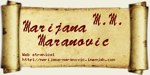 Marijana Maranović vizit kartica